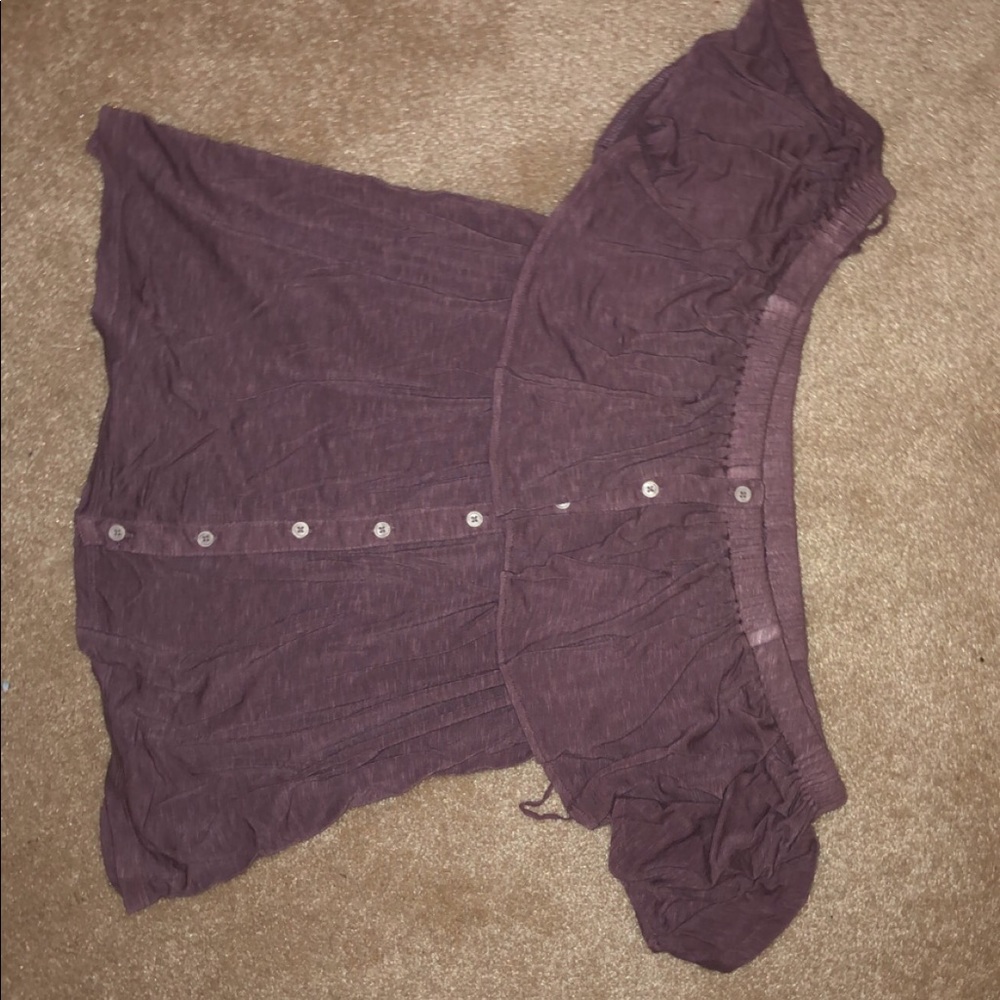 purple off the shoulder top